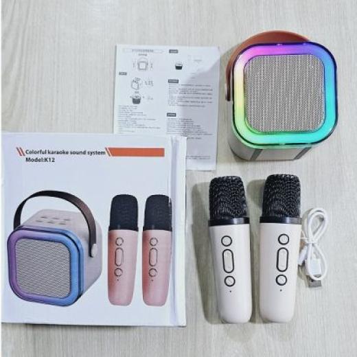 K12 RGB Karaoke Bluetooth Speaker with Two Microphone